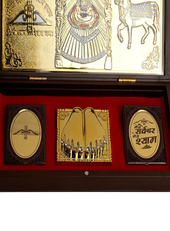 Piepot l Khatu Shyam Baba Charan Paduka Prayer Box l Devotional Charan Paduka Set l Khatu Shyam Ji Frame, Gifting, Pooja Mandir, Home Décor - Image 4